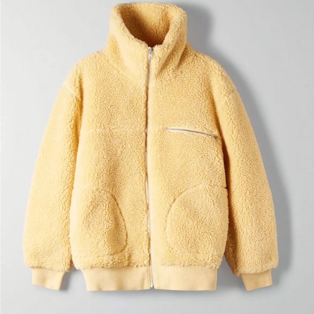 Aritzia Wilfred Free Zip Up Teddy Jacket, Size XS